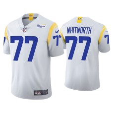 Men Los Angeles Rams #77 2021 Andrew Whitworth White Vapor Limited Alternate Jersey Men Los Angeles Rams #77 2021 Andrew Whitworth White Vapor Limited Alternate Jersey
