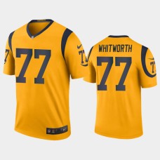 Men Los Angeles Rams #77 Andrew Whitworth Gold Nike legend color rush Jersey Men Los Angeles Rams #77 Andrew Whitworth Gold Nike legend color rush Jersey