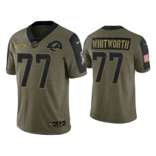 Men Los Angeles Rams #77 Andrew Whitworth Olive 2021 Salute To Service Limited Jersey Men Los Angeles Rams #77 Andrew Whitworth Olive 2021 Salute To Service Limited Jersey