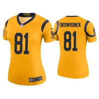 Women Los Angeles Rams #81 Color Rush Legend Ben Skowronek Gold Jersey Women Los Angeles Rams #81 Color Rush Legend Ben Skowronek Gold Jersey