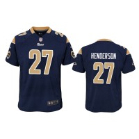 Men Los Angeles Rams #27 Darrell Henderson Navy Draft Game Jersey Men Los Angeles Rams #27 Darrell Henderson Navy Draft Game Jersey