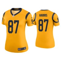 Women Los Angeles Rams #87 Color Rush Legend Jacob Harris Gold Jersey Women Los Angeles Rams #87 Color Rush Legend Jacob Harris Gold Jersey