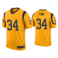 Men Los Angeles Rams #34 Color Rush Legend Jake Funk Gold Jersey Men Los Angeles Rams #34 Color Rush Legend Jake Funk Gold Jersey
