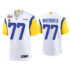 Men Los Angeles Rams #77 Andrew Whitworth White 2021 Walter Payton Man of the Year Award Game Jersey