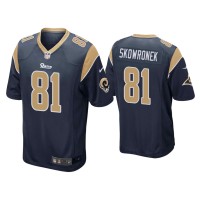 Men Los Angeles Rams #81 Ben Skowronek Navy Game Jersey Men Los Angeles Rams #81 Ben Skowronek Navy Game Jersey