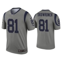 Men Los Angeles Rams #81 Ben Skowronek Gray Inverted Legend Jersey Men Los Angeles Rams #81 Ben Skowronek Gray Inverted Legend Jersey