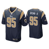 Men Los Angeles Rams #95 Bobby Brown III Navy Game Jersey Men Los Angeles Rams #95 Bobby Brown III Navy Game Jersey