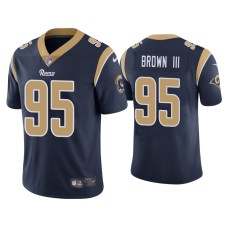 Men Los Angeles Rams #95 Vapor Limited Bobby Brown III Navy Jersey