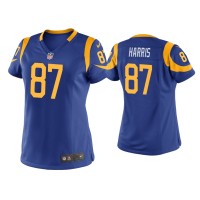 Women Los Angeles Rams #87 Jacob Harris Royal Game Jersey Women Los Angeles Rams #87 Jacob Harris Royal Game Jersey