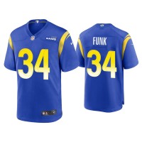 Men Los Angeles Rams #34 Jake Funk Royal Game Jersey Men Los Angeles Rams #34 Jake Funk Royal Game Jersey