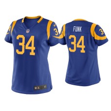 Women Los Angeles Rams #34 Jake Funk Royal Game Jersey
