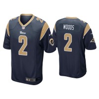 Men Los Angeles Rams #2 Robert Woods Navy Game Jersey