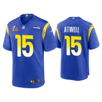 Men Los Angeles Rams #15 Tutu Atwell Super Bowl LVI Royal Game Jersey Men Los Angeles Rams #15 Tutu Atwell Super Bowl LVI Royal Game Jersey