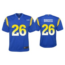 Youth Los Angeles Rams #26 Terrell Burgess Royal Game Jersey Youth Los Angeles Rams #26 Terrell Burgess Royal Game Jersey
